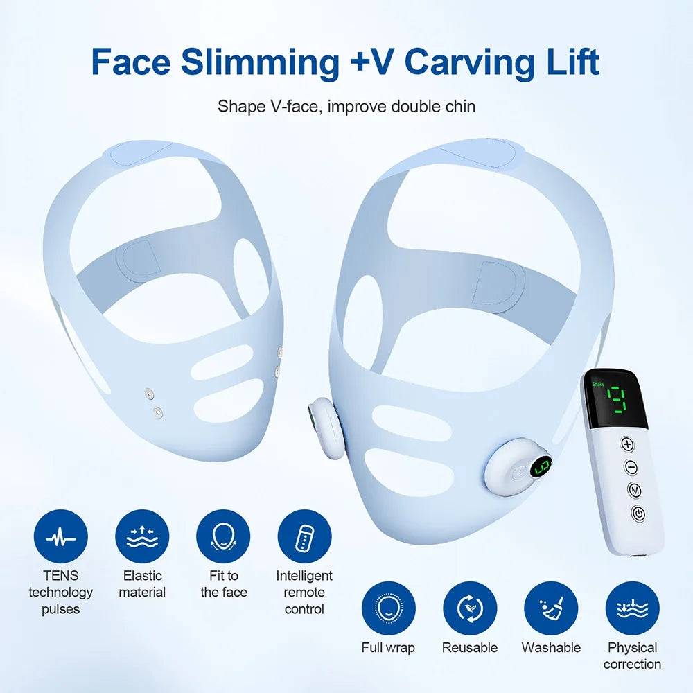 Facial EMS Lifting Machine – V-Line Chin Slimming Strap & Double Chin Removal Belt