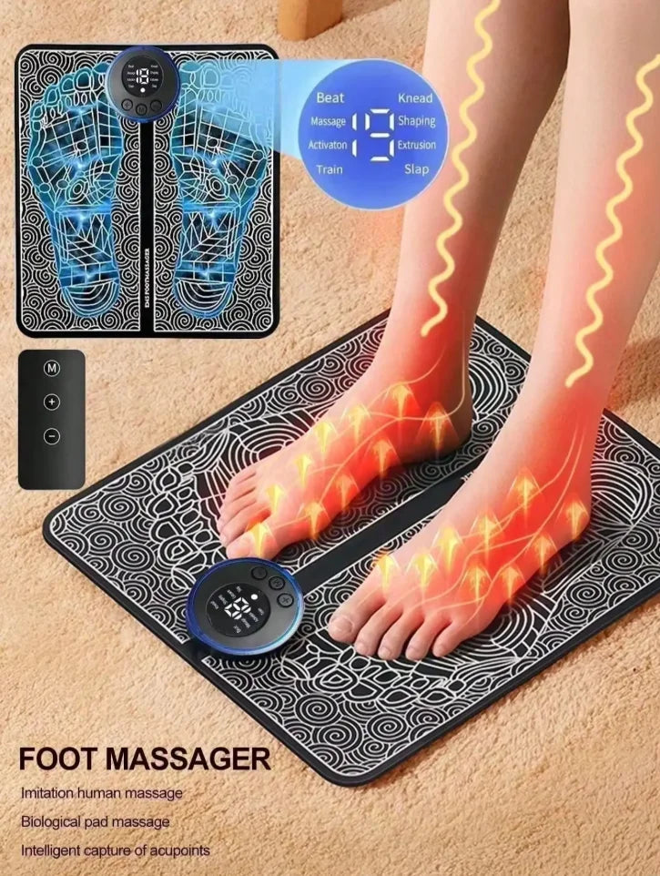 EMS Foot Massager Rechargeable Pad – Electric Foot Massage Tool for Blood Circulation & Relaxation