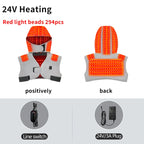 Red Light Therapy Hooded Shawl – 3-Gear Heat & Massage