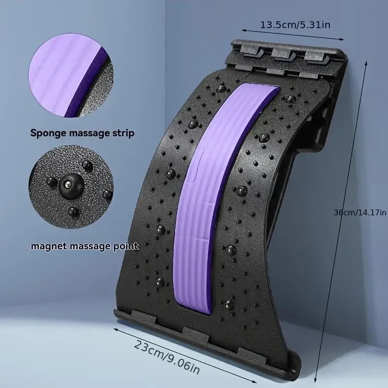 3-Level Adjustable Back Stretcher – Lumbar Cracker Board & Spine Decompression Device for Lower Back Pain