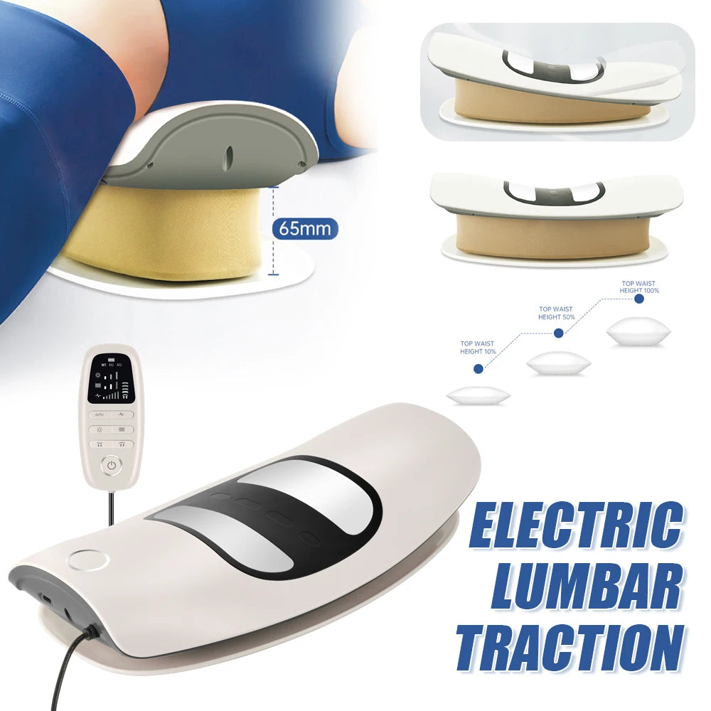 Inflatable Lumbar Traction Massager – Back Stretcher with Vibration