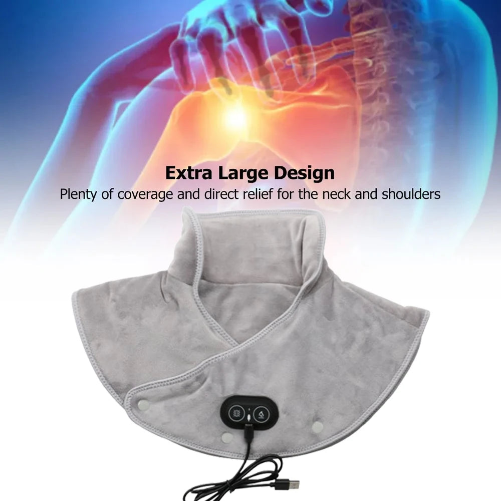 HEALTENCE Electric Heating Shoulder & Neck Pad – 3-Gear Thermal Vibration Massager