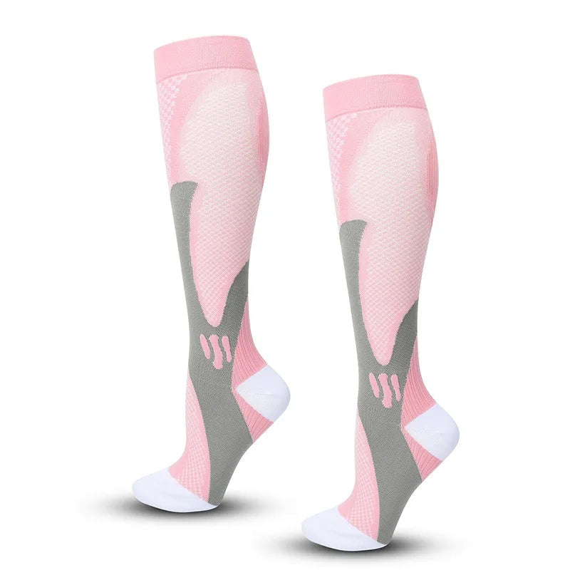 Multi-Color Compression Socks – Daily Cycling & Soccer Sports Socks to Prevent Varicose Veins (Men & Women)