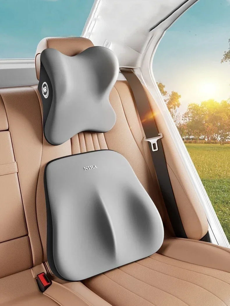 HEALTENCE Memory Foam Car Neck & Lumbar Support Set