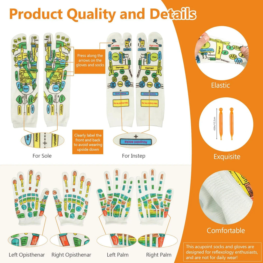 Reflexology Socks & Gloves – Acupressure Foot & Hand Relief
