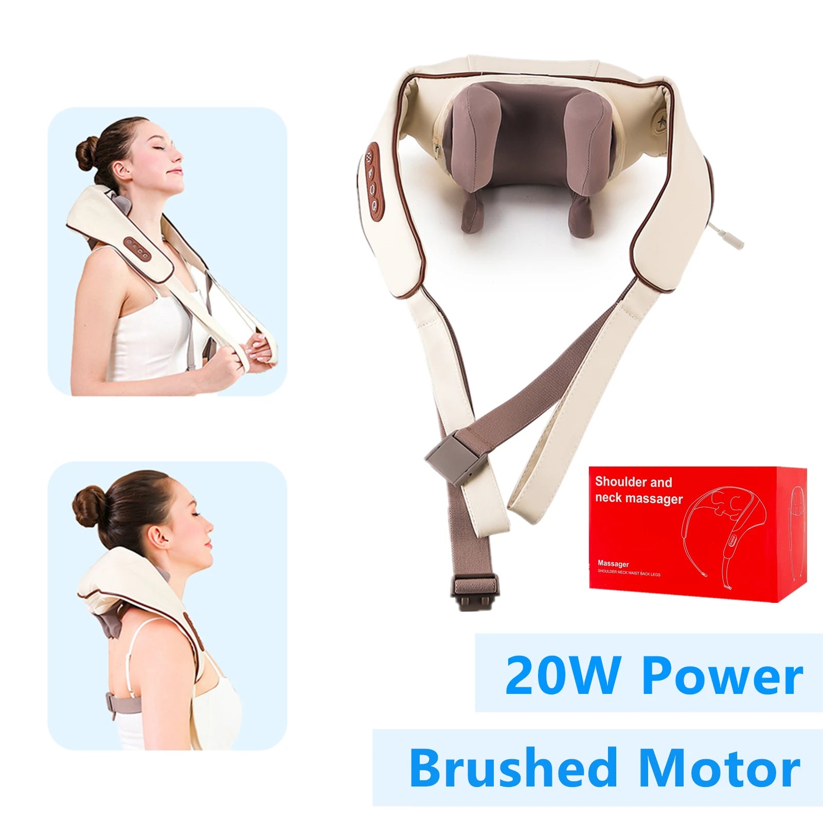 Foreverlily 26W Wireless Neck & Shoulder Kneading Massager Shawl – Trapezius & Cervical Relief