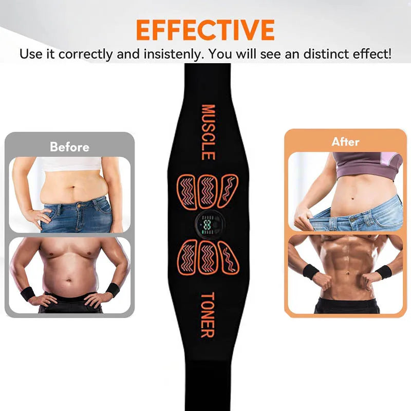 EMS Abdominal Muscle Toner Belt | Electric Core Stimulator | Healtence