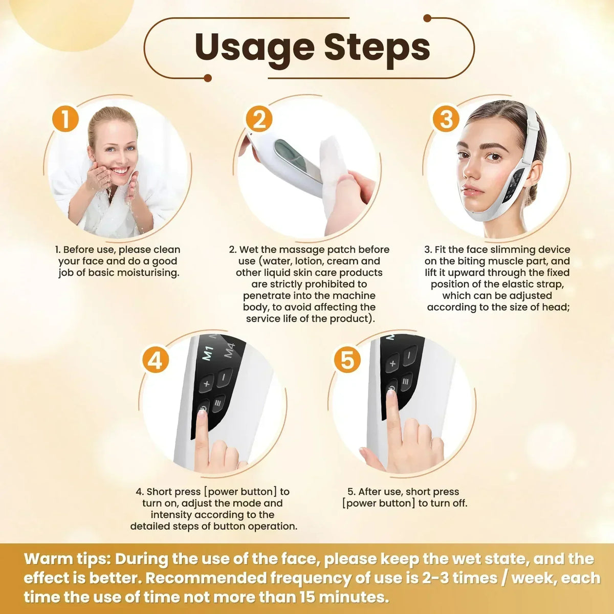 Electric V-Line EMS Face Lifting Massager – Microcurrent Double Chin Reducer