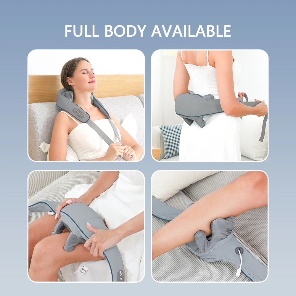 Foreverlily 26W Wireless Neck & Shoulder Kneading Massager Shawl – Trapezius & Cervical Relief