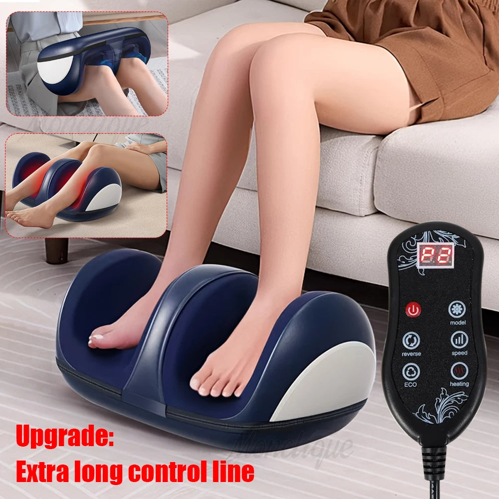 Smart Electric Heated Foot Massager Calf Massage Deep Tissue Kneading Device Hot Compress Leg Feet Muscle Relax Relieve Fatigue