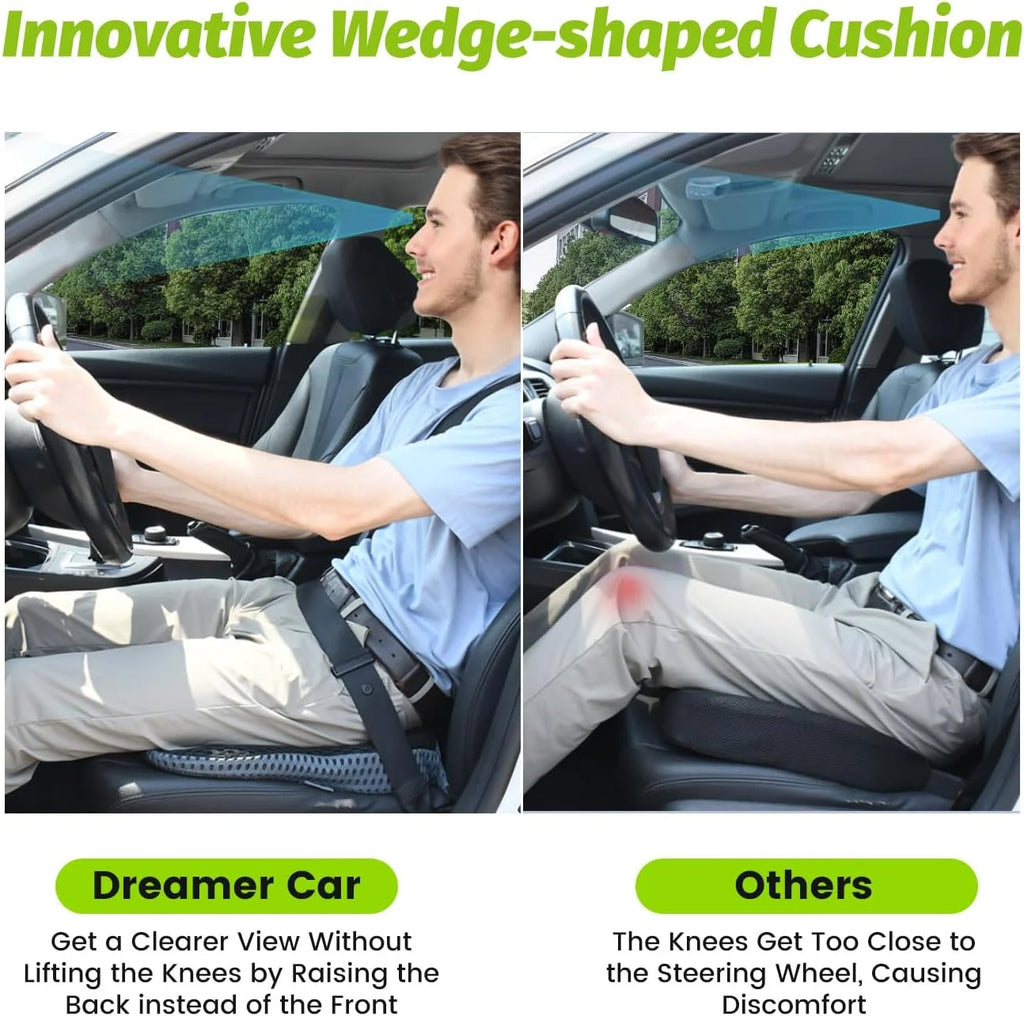 HEALTENCE Memory Foam Lumbar Back Cushion – Ergonomic Car & Office Support