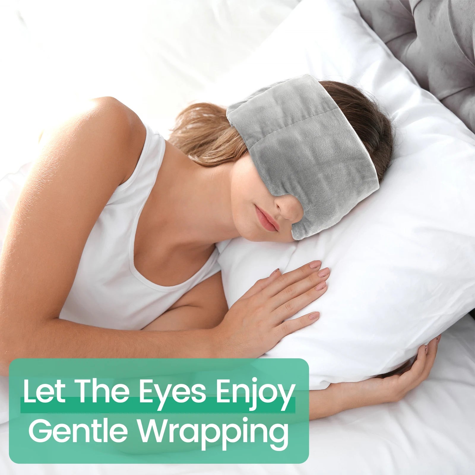 Weighted Eye Mask – Soft Breathable Blackout Sleep Mask with Adjustable Strap & Removable Weighted Cover