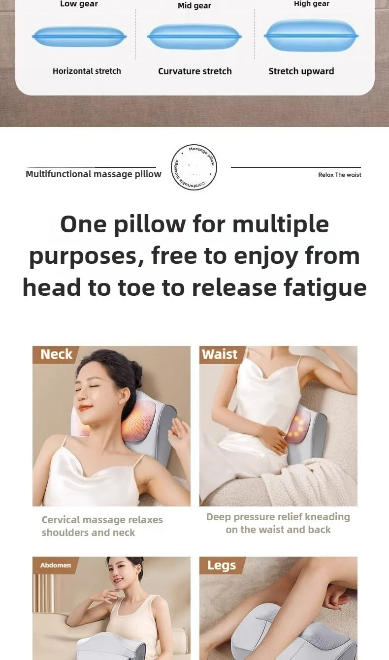 HEALTENCE Electric Shiatsu Neck Massage Pillow – Hot Compress Massager