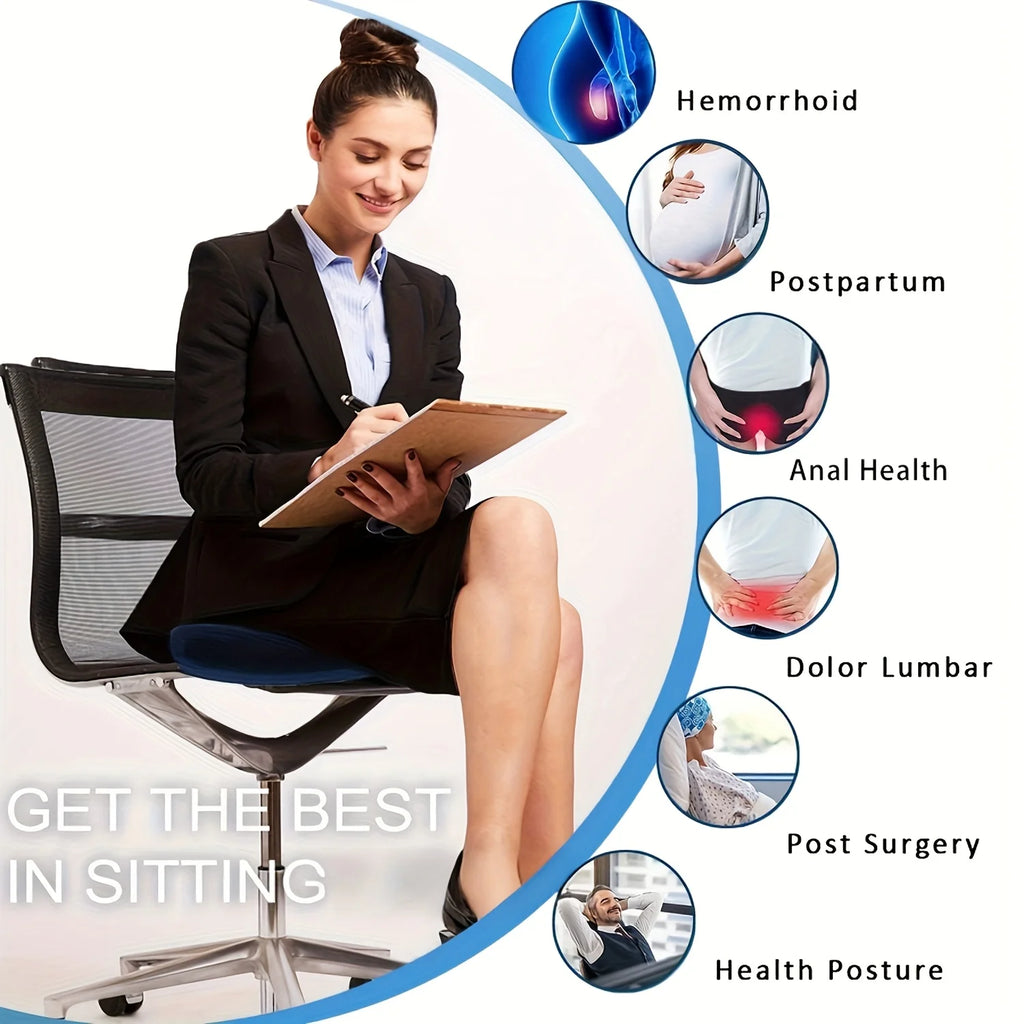 1pc Orthopedic Memory Foam Donut Pillow Coccyx Seat Cushion Hemorrhoid Cushion Tailbone Cushion for Pregnant Butt Cushion