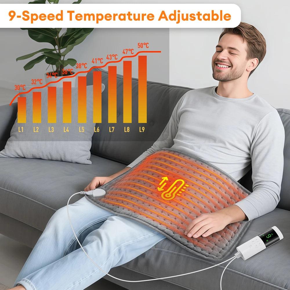 Electric Heating Pad Blanket with Timer – Shoulder, Neck, Back & Spine Leg Winter Warmer