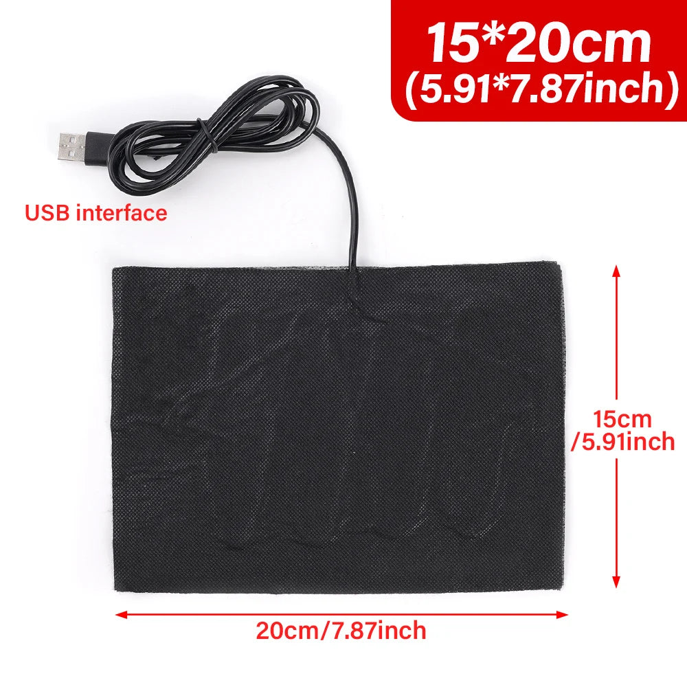 5V USB Heating Heater Pad Hand Warmer Temperature Fast-Heating Carbon Fiber Winter Portable Warm Plate for Mouse Pad Shoes Golve