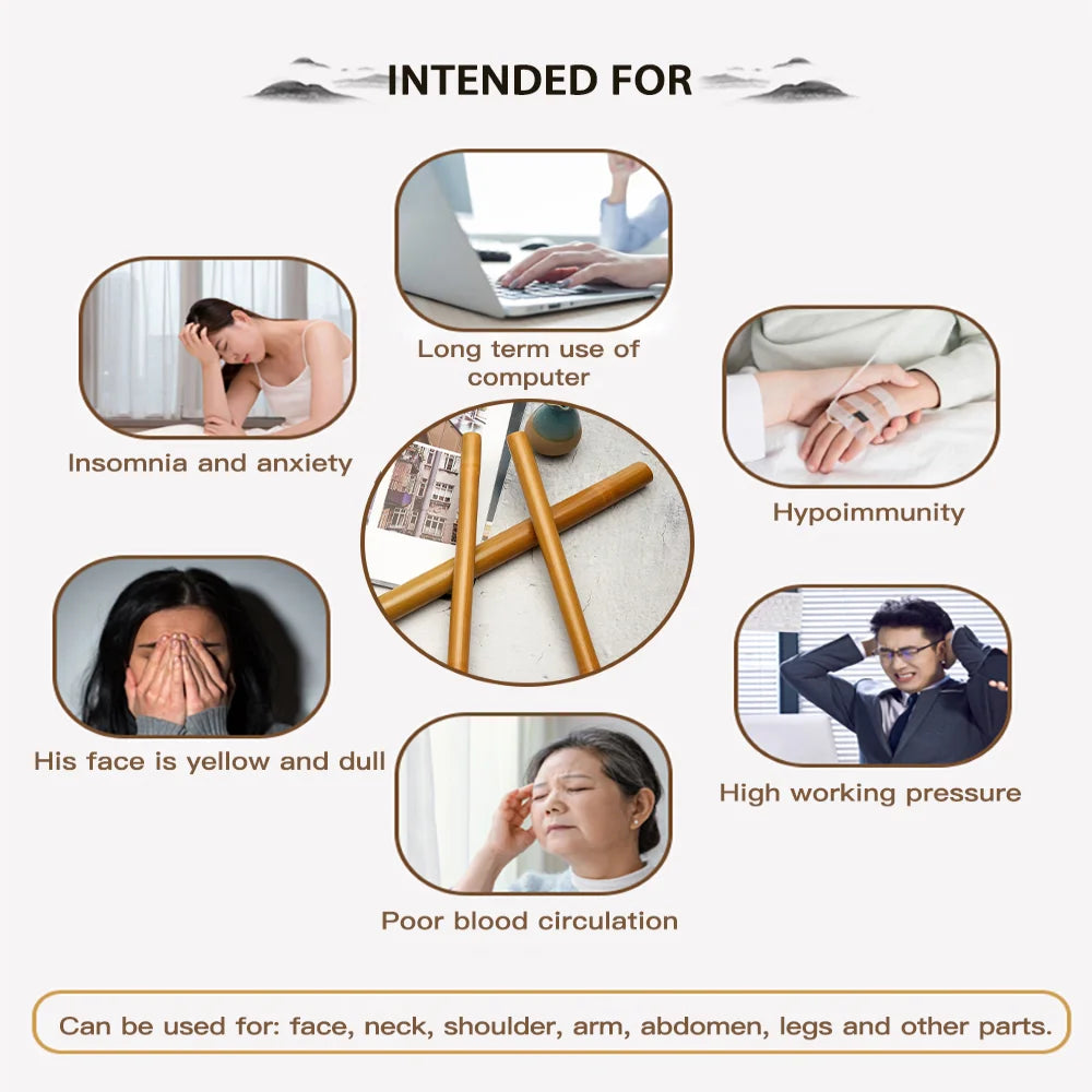 Natural Bamboo Massage Sticks – Wood Therapy Maderoterapia Gua Sha Tool for Muscle Pain Relief