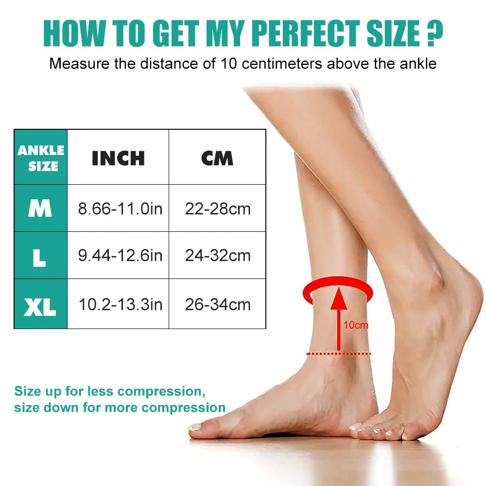 Toeless Ankle Compression Sleeve with Silicone Gel – Plantar Fasciitis & Heel Support