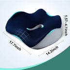 Large Memory Foam Seat Cushion – Sciatica & Tailbone Pain Relief, Non-Slip
