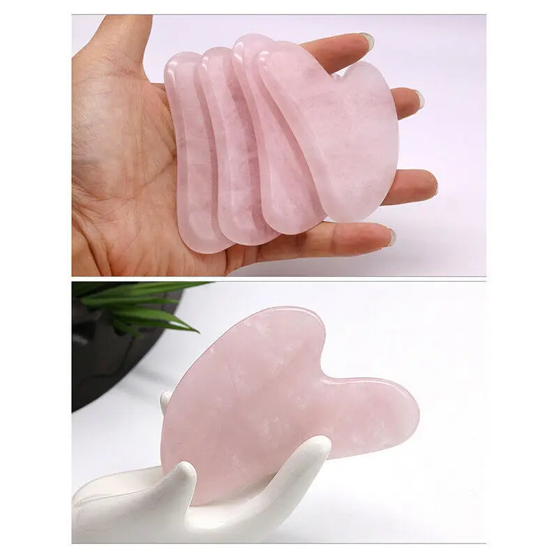 Rose Pink Gua Sha Massage Board – Jade Face Scraper for Neck, Back & Body Sculpting