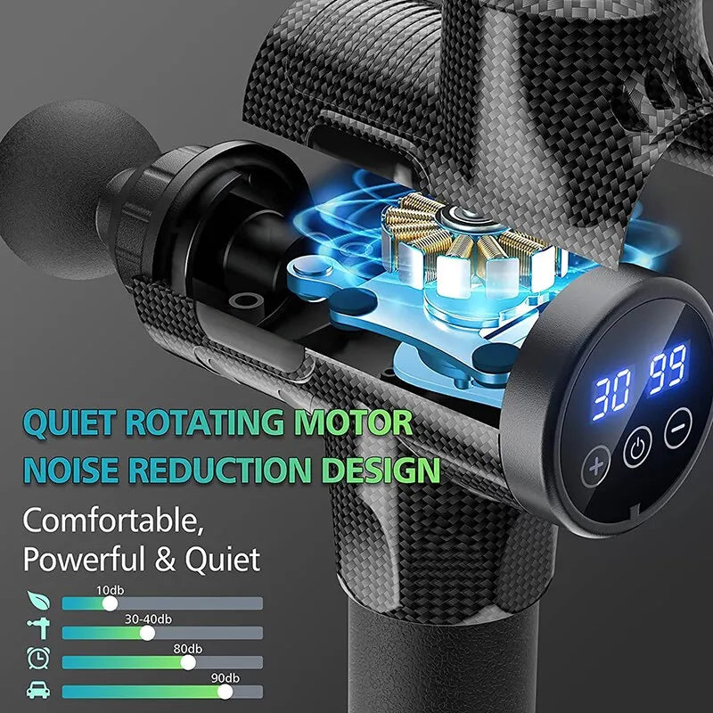 30-Level Fascia Massage Gun – Deep Muscle Relaxation Body & Neck Massager with Noise Reduction