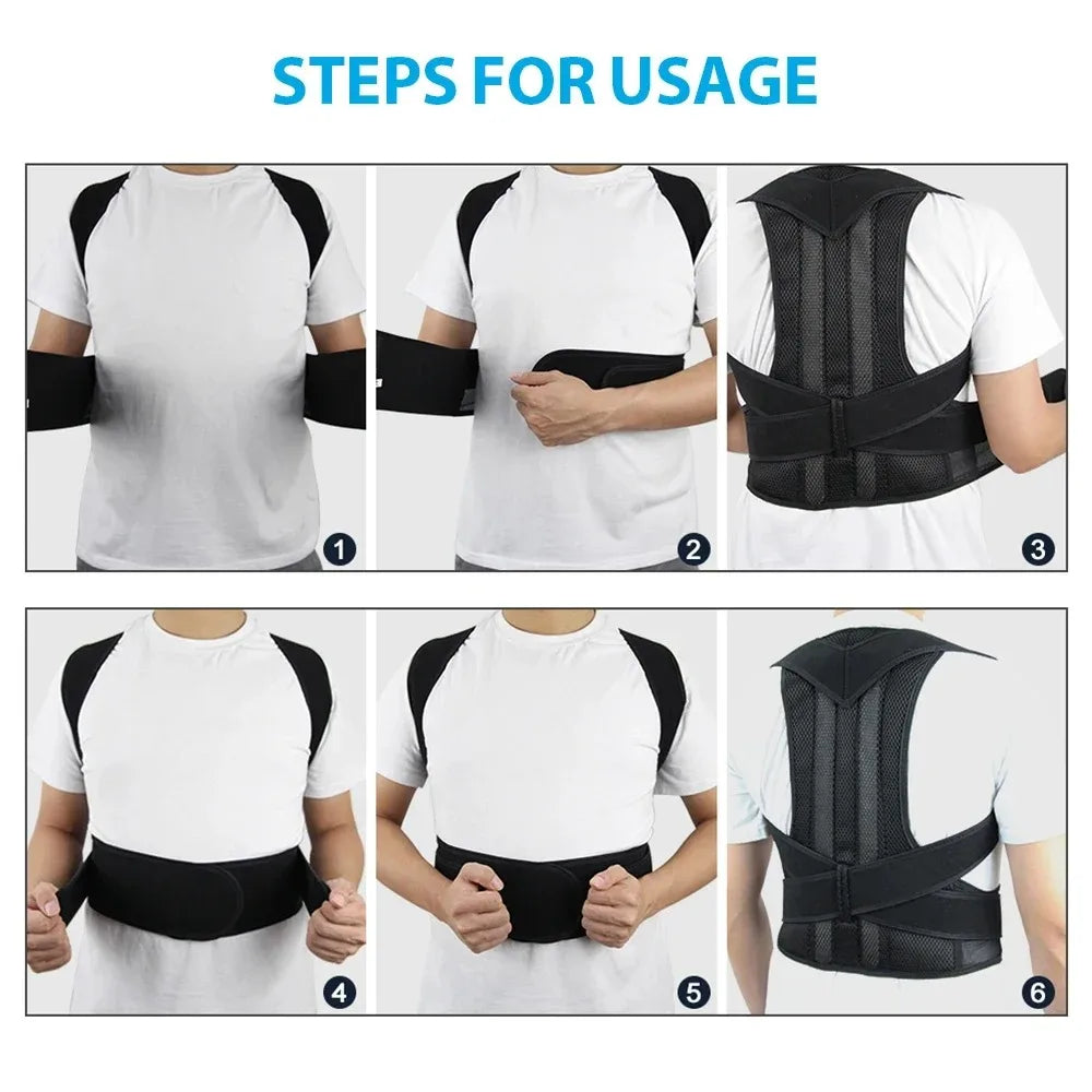 Adjustable Back Brace Posture Corrector Belt for Women & Men Lumbar Support Shoulder Support for Improving Scoliosis
