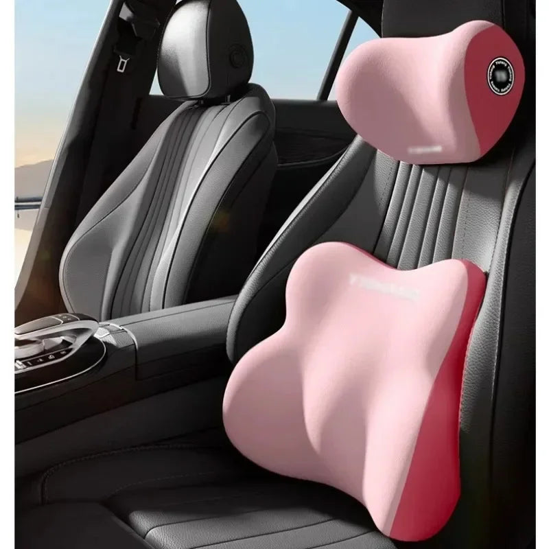 Car Headrest & Lumbar Support Cushion – Memory Foam Backrest & Neck Pillow Car Accessory