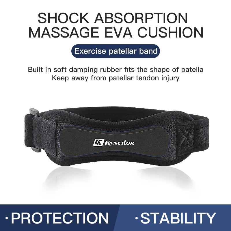Patella Kneecap Band – Adjustable Silica Gel Knee Tendon Strap for Running, Cycling & Gym Support