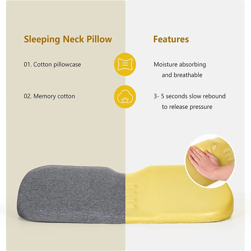 Ergonomic Memory Foam Cervical Pillow – Neck Pain Relief for Side & Back Sleepers