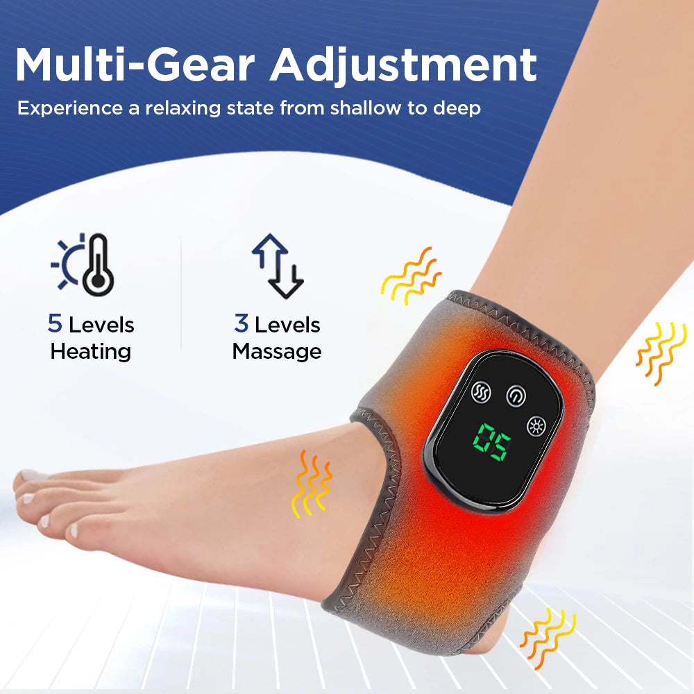 Electric Foot Heat Massager – Hot Compress Vibration Massager for Foot & Ankle Joint Relief