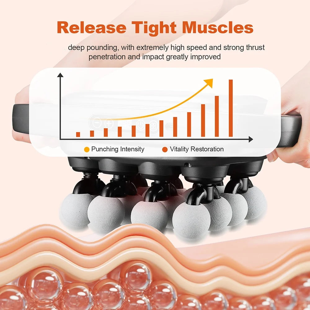 16-Head Fascia Gun – High-Frequency Vibration Body Massage Gun for Waist, Back, Neck & Shoulder Muscle Relief