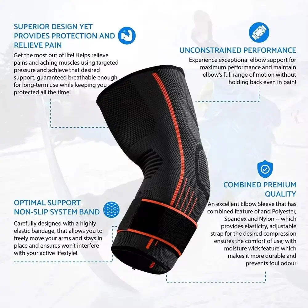 Elbow Compression Sleeve & Arm Warmer – Arthritis Bandage Arm Pad Guard for Women & Men