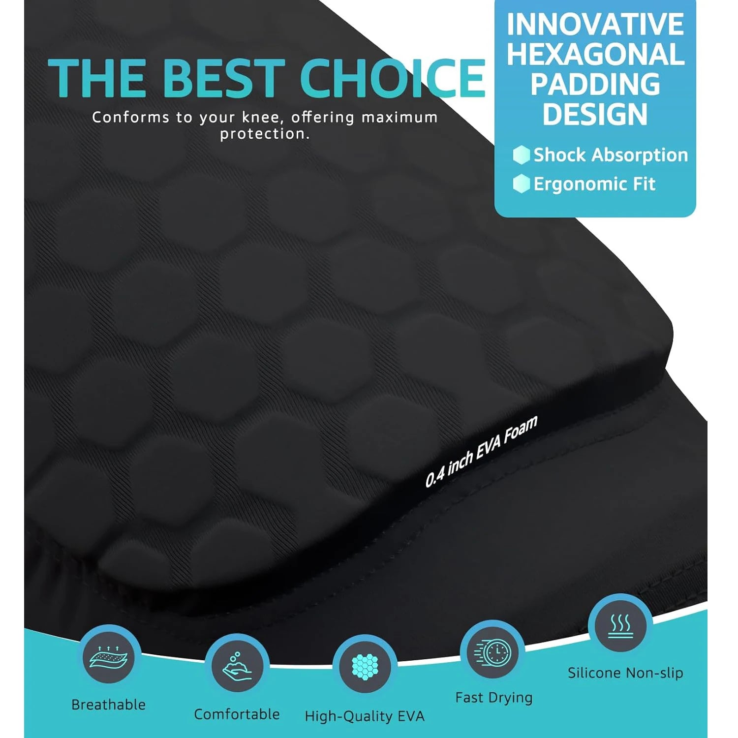 1 Pair Sports Knee Pads for Youth & Adult, Protective Compression Knee Sleeve for Basketball Volleyball Football Running Cycling