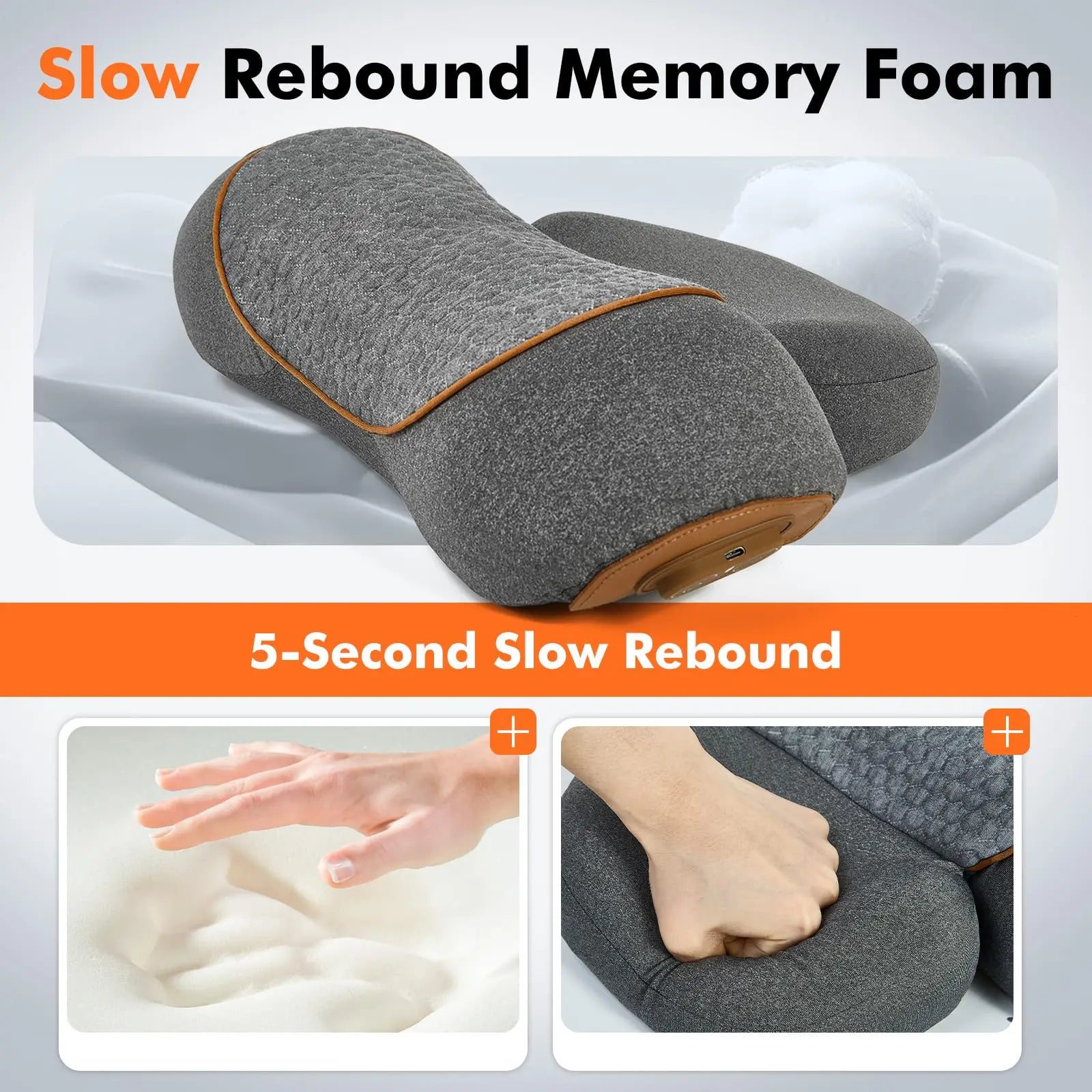 Electric Neck Massager Cervical Pillow – Hot Compress Heating & Vibration for Neck, Shoulder & Back Traction