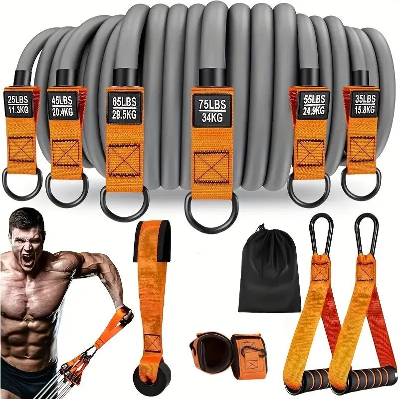 Natural Resistance Strap with Handle – Elastic Band for Muscle Training, Strength Building, Body Shaping & Yoga