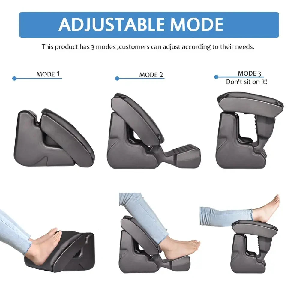 Home Office Under Desk Car Footrest Ergonomic Foot Stool Angle Height Adjustable Foot Rest with 3 Functional Modes