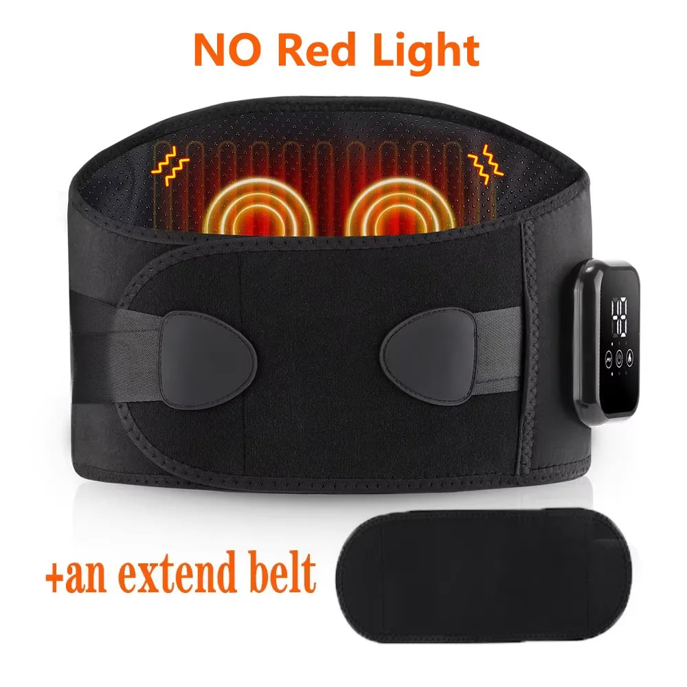 Cordless Hot Waist Belt Massager – Heated Vibration Lumbar Support Brace for Lower Back Pain Relief