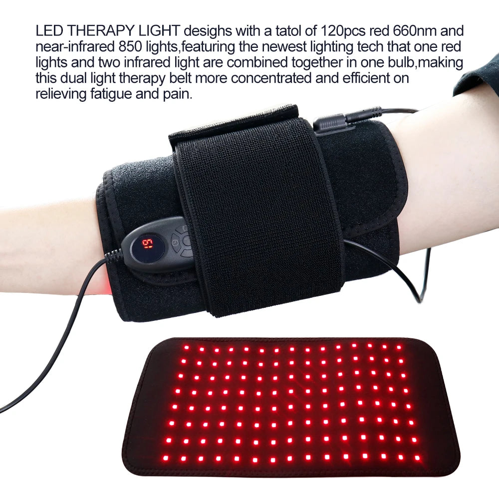 Red & Infrared Light Therapy Belt – 120 LEDs, 660nm & 850nm for Pain Relief