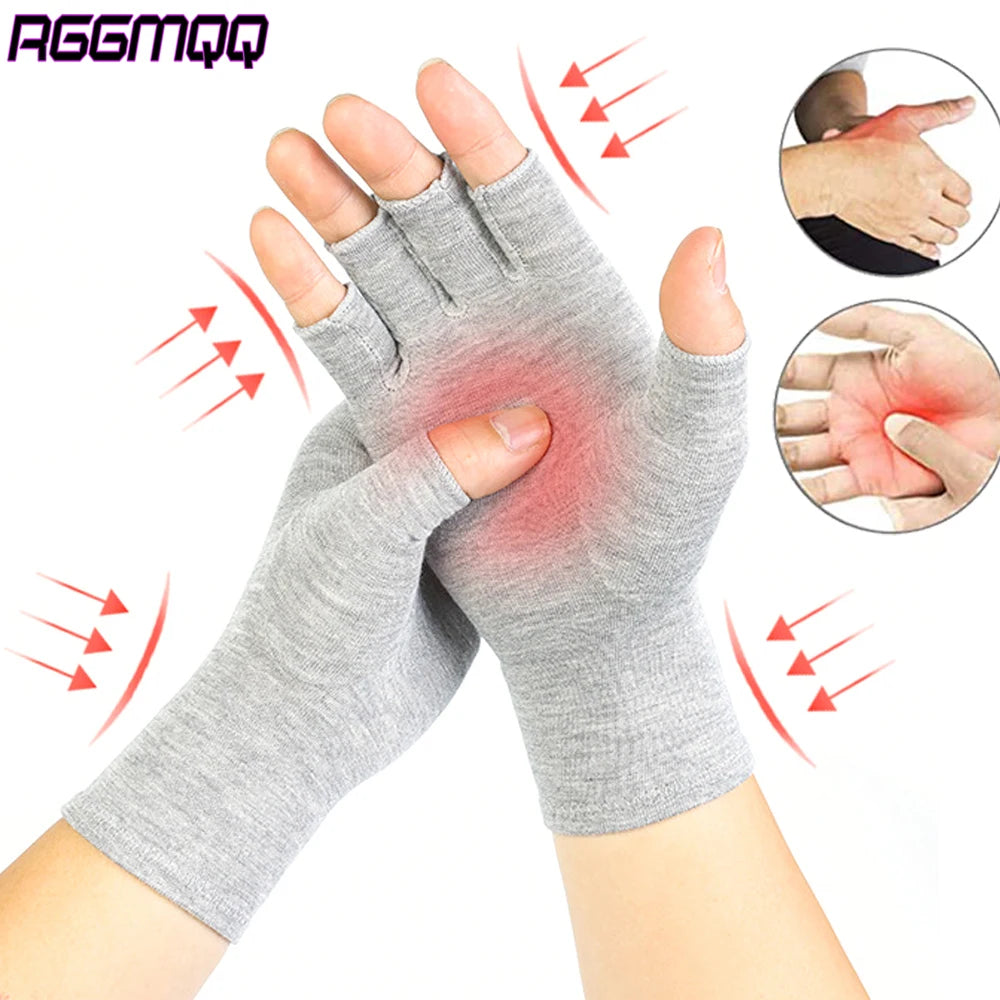 Bamboo Arthritis Compression Gloves – Fingerless Hand Support for Men & Women