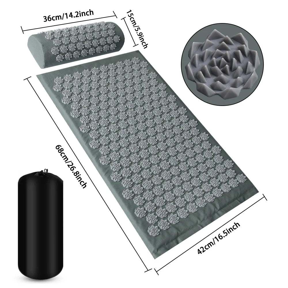 Pranamat Eco Lotus Spike Acupressure Mat – Kuznetsov’s Applicator for Neck, Foot, Back & Yoga Massage