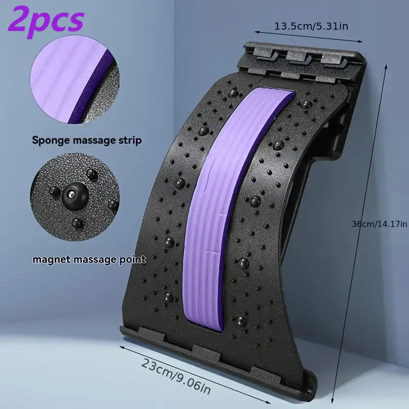 3-Level Adjustable Back Stretcher – Lumbar Cracker Board & Spine Decompression Device for Lower Back Pain