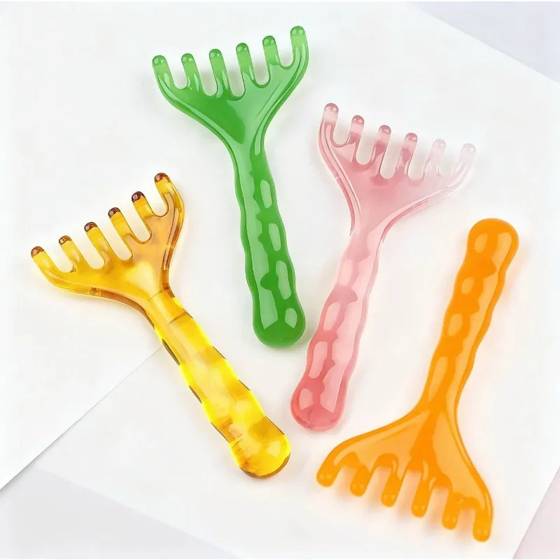 Portable 6-Claw Head Massager – Scalp & Body Acupoint Therapy Handheld Muscle Relaxation & Scraping Tool