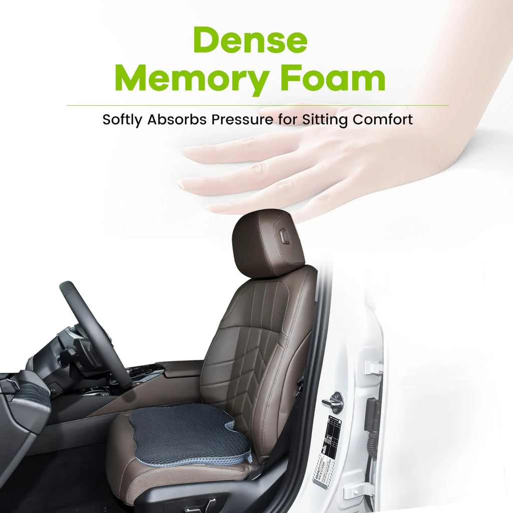 HEALTENCE Memory Foam Lumbar Back Cushion – Ergonomic Car & Office Support