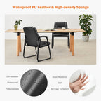 JHK Ergonomic Padded Backrest Living Room Gaming Chair Waterproof PU Leather Waiting Room Seat Thickened Sponge Cushion Arms