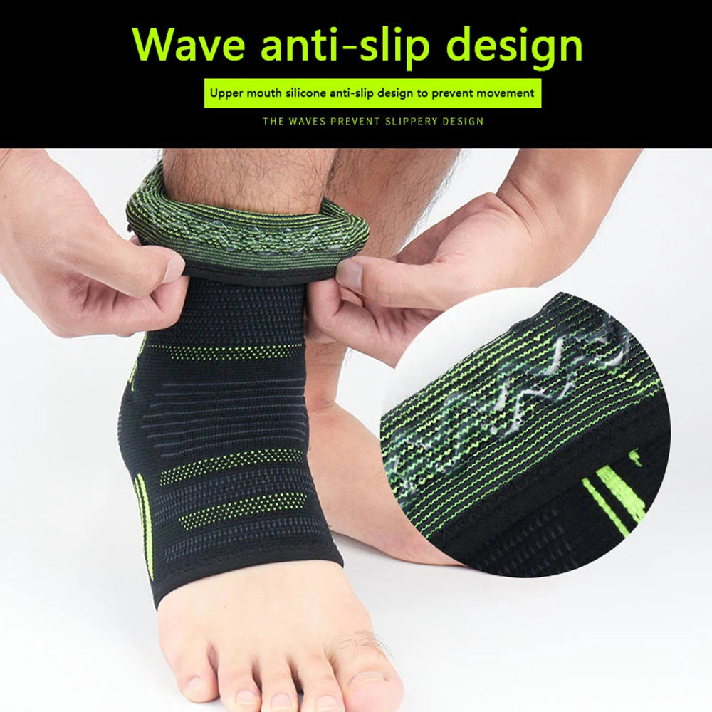 Toeless Ankle Compression Sleeve with Silicone Gel – Plantar Fasciitis & Heel Support