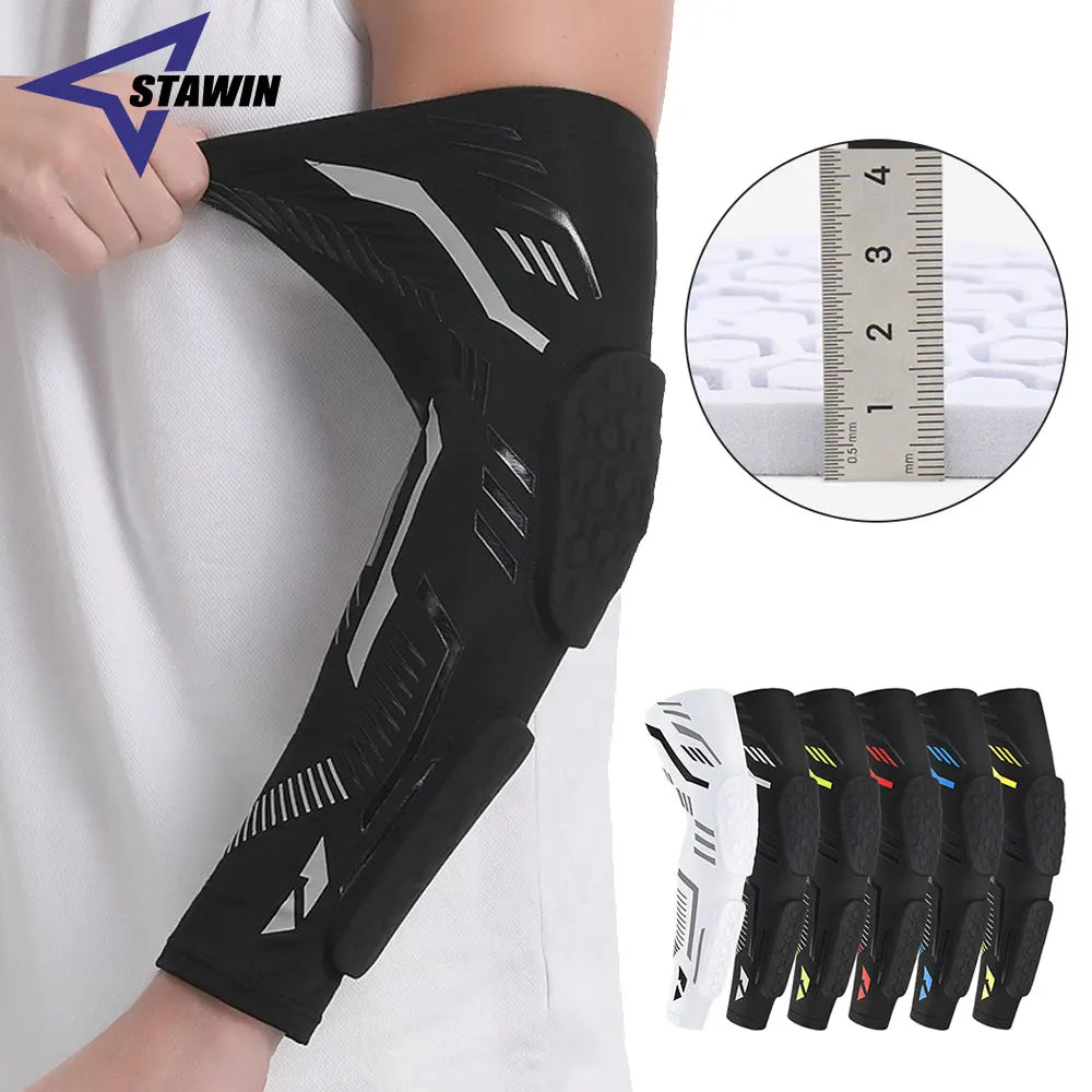 1 Pcs Sports Padded Arm Sleeves Protective Compression Elbow Pad Basketball Football Volleyball Soccer Gym Sport Arm Guards Home