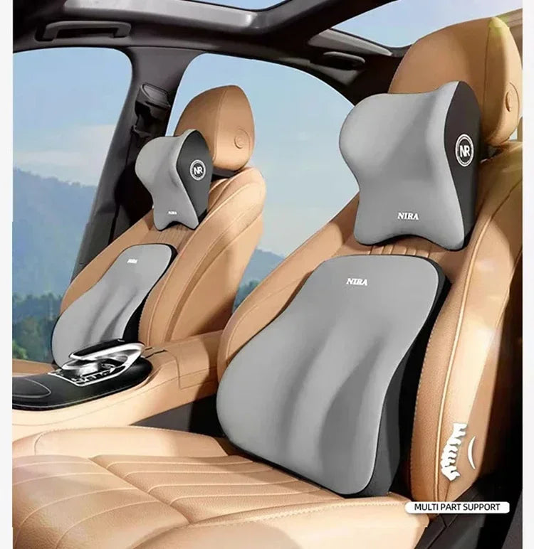 HEALTENCE Memory Foam Car Neck & Lumbar Support Set