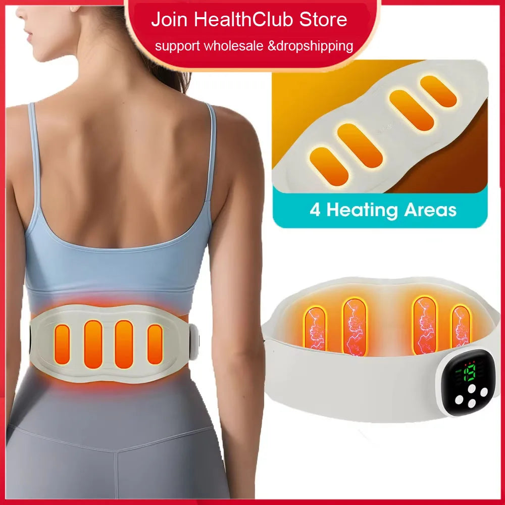 Electric Waist Massager Heating Belt – Vibration Hot Compress Lumbar & Abdominal Muscle Relax Pad