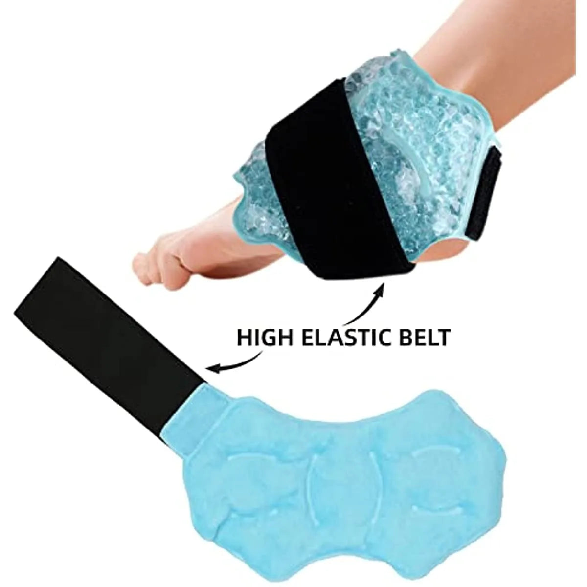 Hot & Cold Ankle & Foot Gel Ice Pack Wrap – Adjustable Strap for Sprains & Plantar Fasciitis