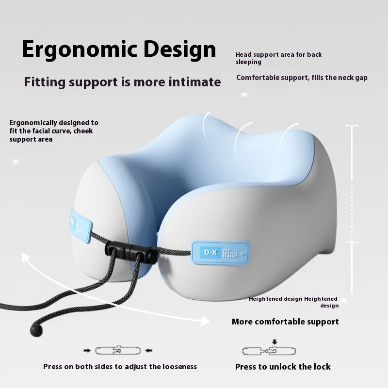 Memory Foam Travel Neck Pillow – U-Shaped Cervical Support